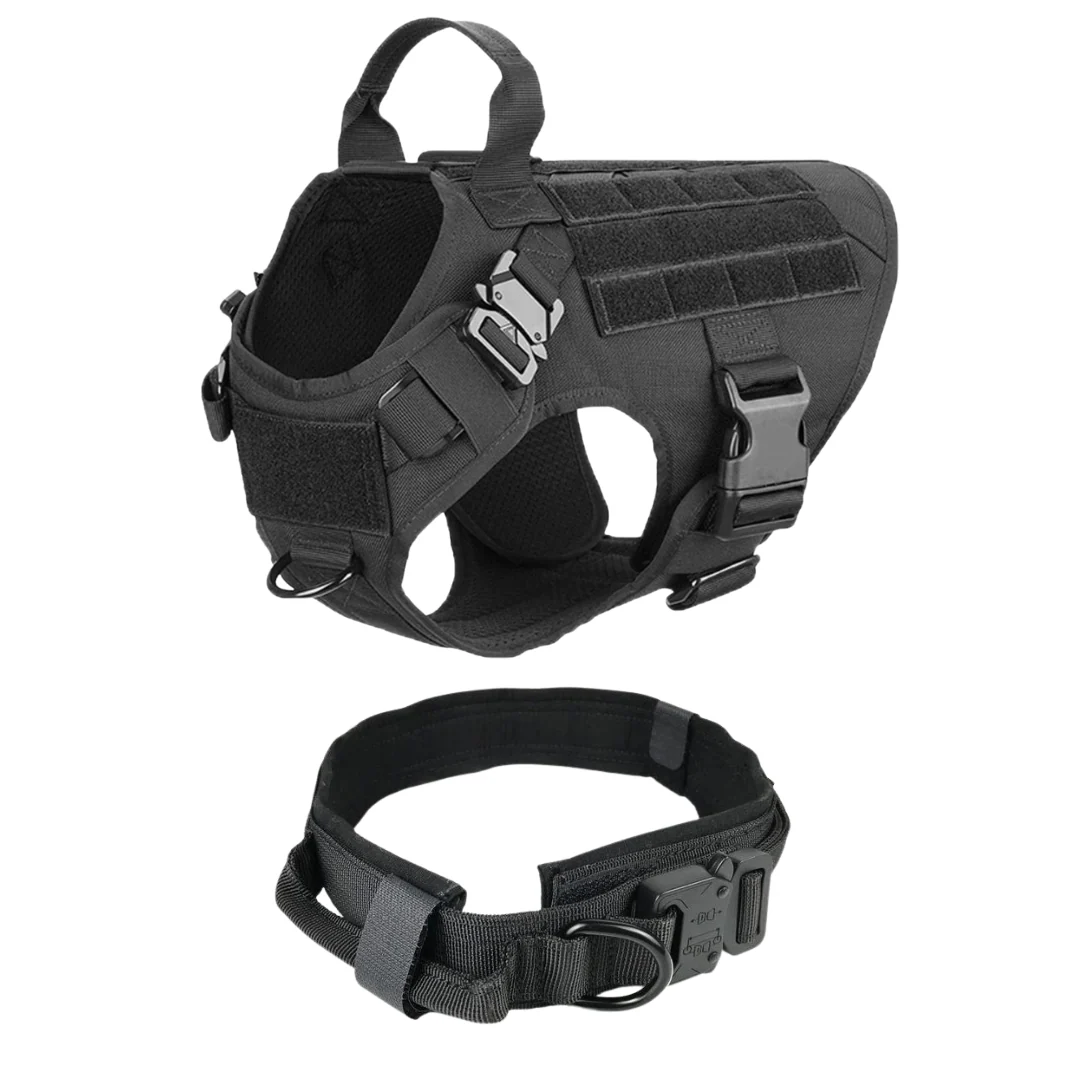 Tactical Dog Harness No-Pull With Front And Back D-Rings Quick-Release Buckles Top Handle Heavy-Duty Training - Image 8