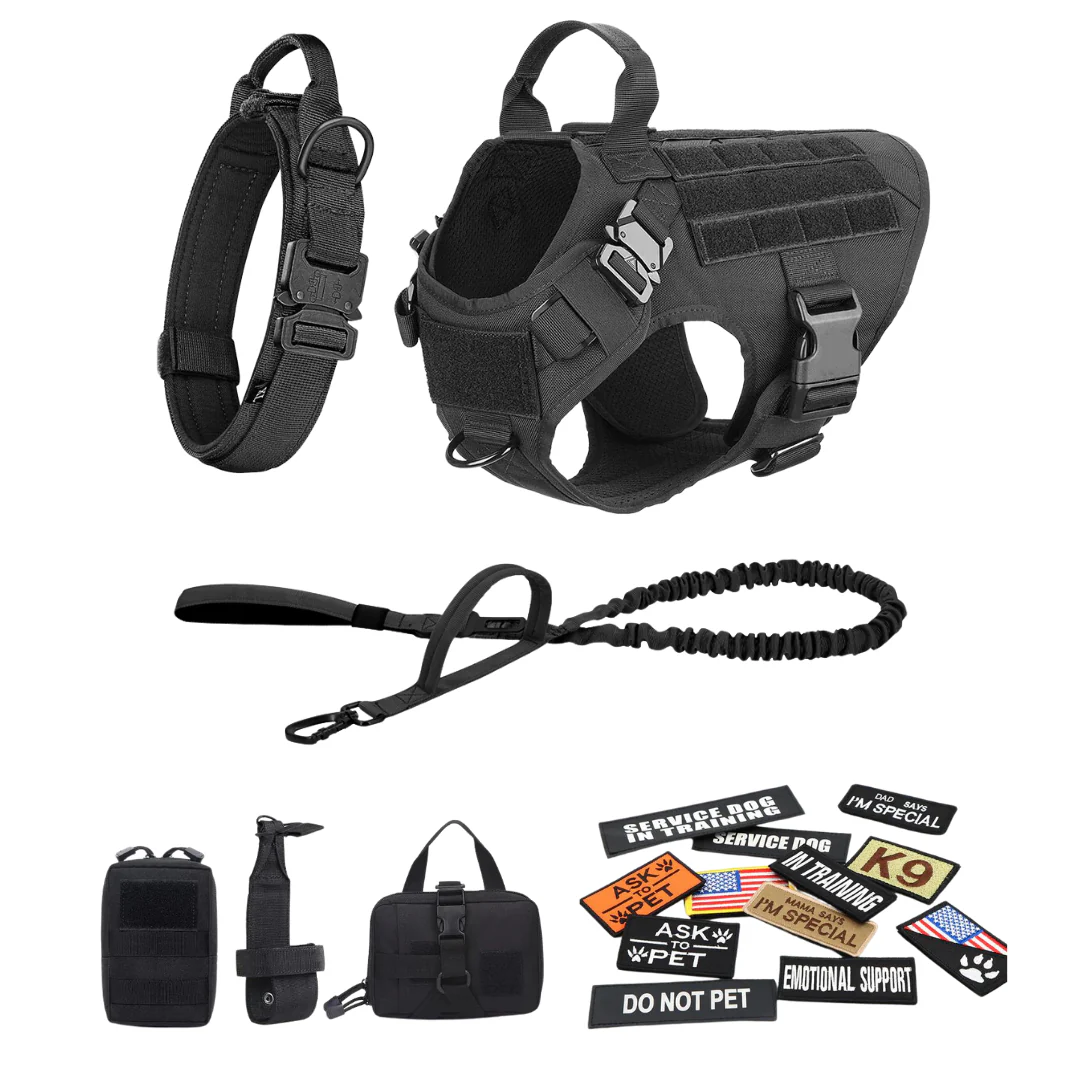 Tactical Dog Harness No-Pull With Front And Back D-Rings Quick-Release Buckles Top Handle Heavy-Duty Training - Image 9