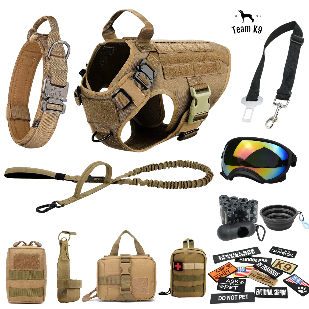 Tactical Dog Harness System All-In-One Training Bundle No-Pull Harness MOLLE Pouches Travel Water Bowl Holiday 2025 - Image 3