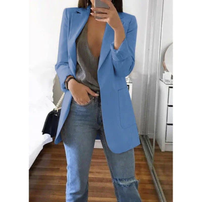 Tailored women's black blazer – fitted cotton blend, for business meetings - Image 6