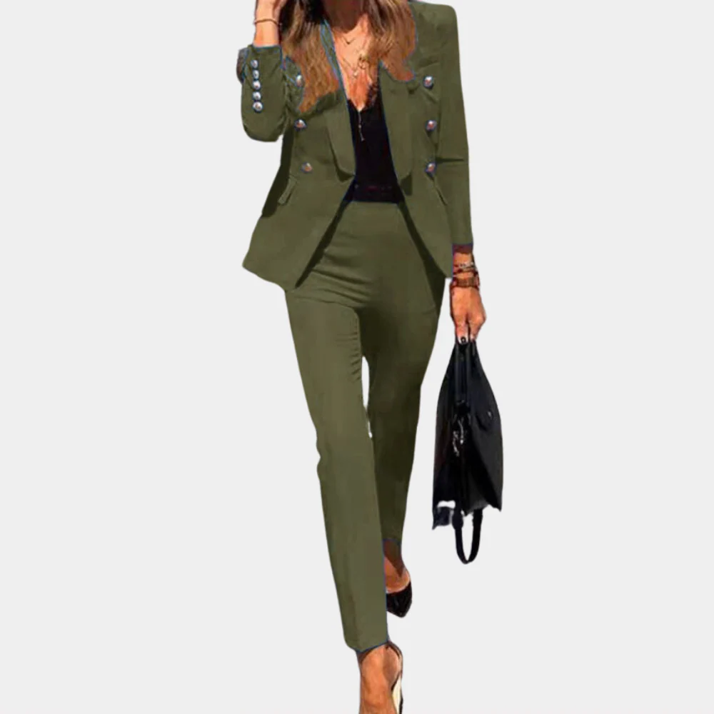 Tailored women's two-piece suit – fitted blazer and trousers, high-quality fabric, for office and special occasions - Image 2