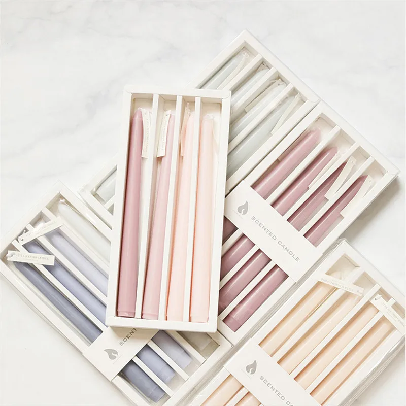 Taper Candles 4 Pack Slender Scented Smokeless Long Branch Wedding Table Decor Fall 2025 DIY Centerpieces - Image 3