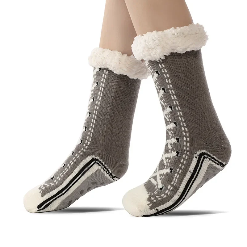 Thermal Fluffy Socks Women Winter Plush Non-Slip Fuzzy Slipper Sock Short - Image 6