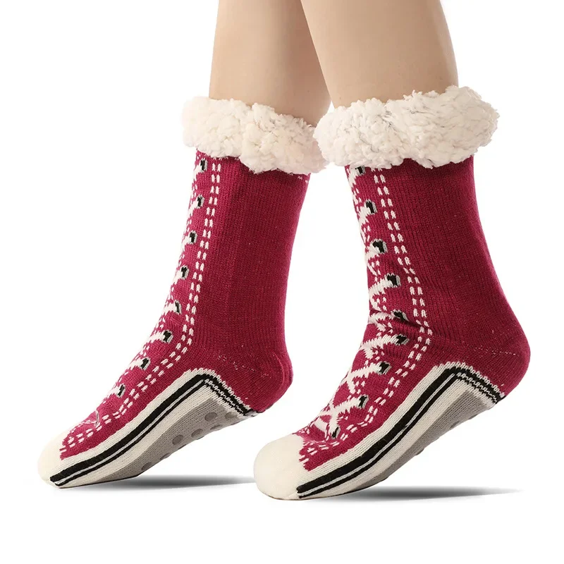 Thermal Fluffy Socks Women Winter Plush Non-Slip Fuzzy Slipper Sock Short - Image 7
