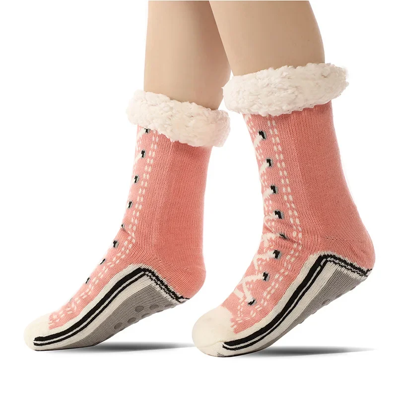 Thermal Fluffy Socks Women Winter Plush Non-Slip Fuzzy Slipper Sock Short - Image 8
