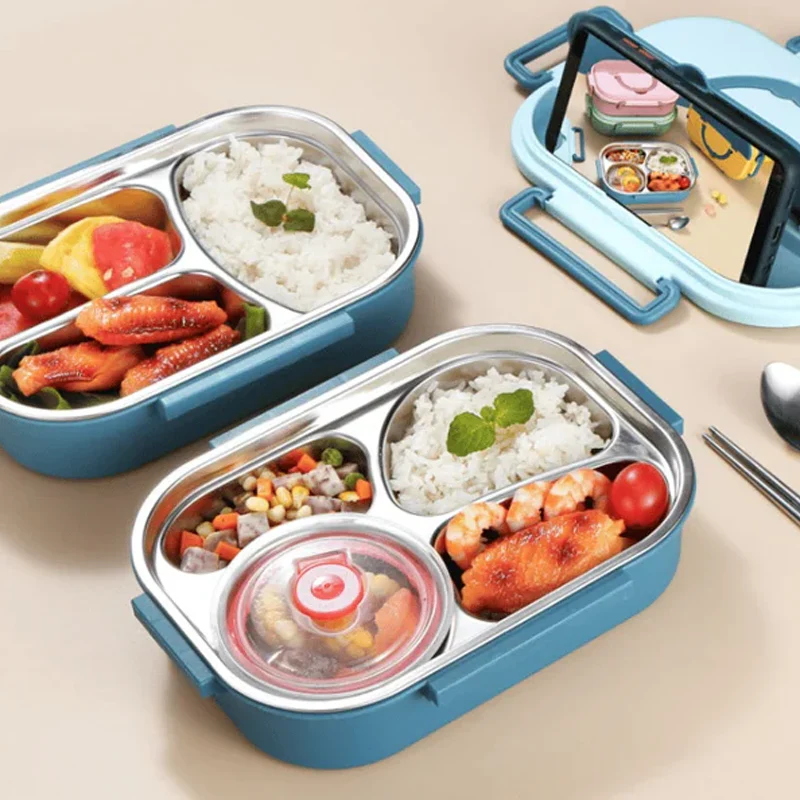 Thermal Lunch Box Stainless Steel Divided Bento Leakproof - Image 5