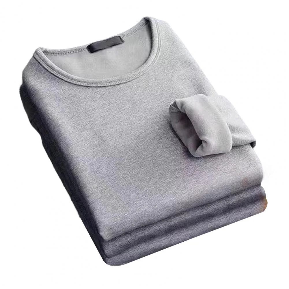 Thick Plush Thermal Long Sleeve Shirt Men's - Cozy Bottoming Layer for Cold Weather Comfort - Image 7