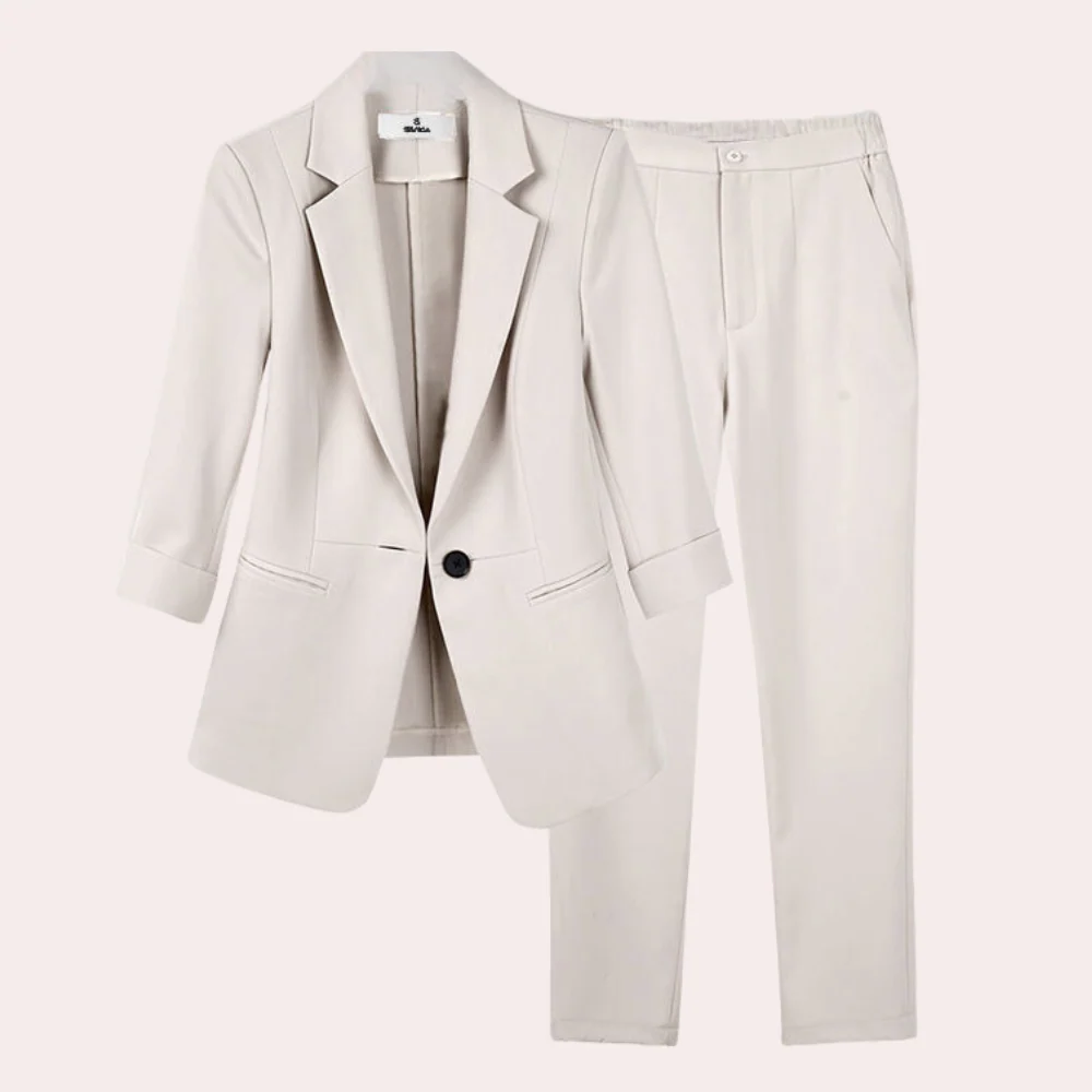 Timeless women's blazer and pant suit – classic cut, premium polyester, for formal occasions - Image 2