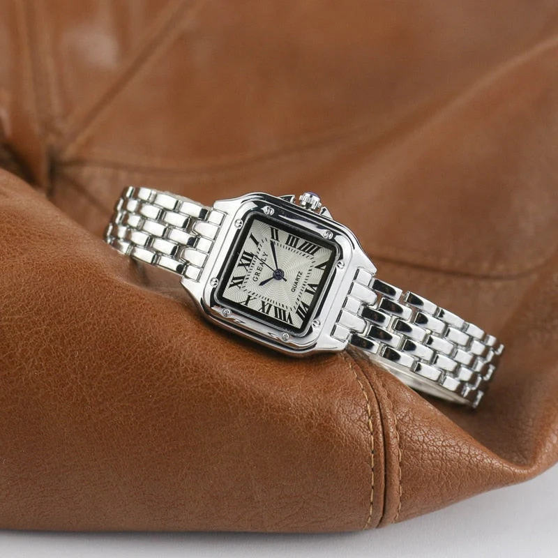 Timeless women's square watch – durable stainless steel band, for everyday wear - Image 3