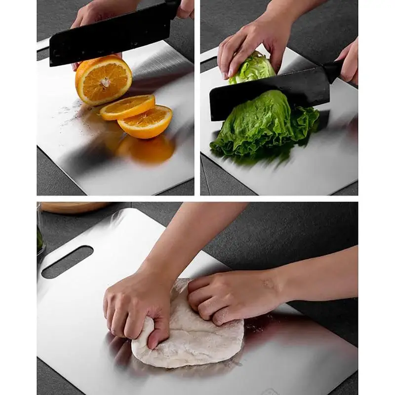 Titanium Cutting Board for Kitchen - 304 Stainless Steel Double-Sided Food Grade - Image 6