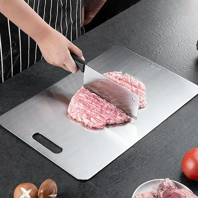Titanium Cutting Board for Kitchen - Portable Double-Sided Stainless Steel Board - Image 3
