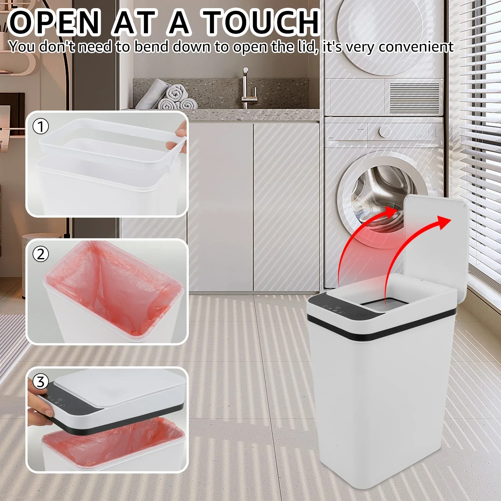 Touchless Automatic Trash Can 12L Sensor Kitchen - Image 5