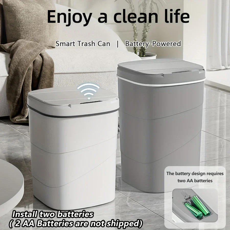 Touchless Sensor Trash Can Battery Powered Hygienic Home - Image 7