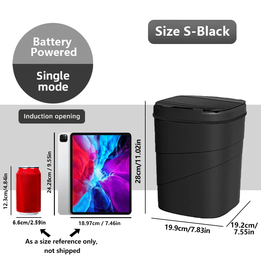 Touchless Sensor Trash Can Battery Powered Hygienic Home - Image 8