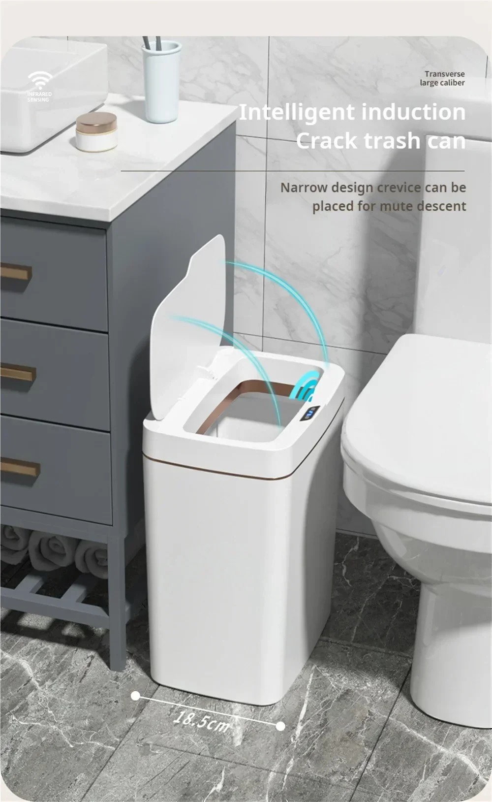 Touchless Smart Sensor Trash Can 15L Waterproof Automatic - Image 11