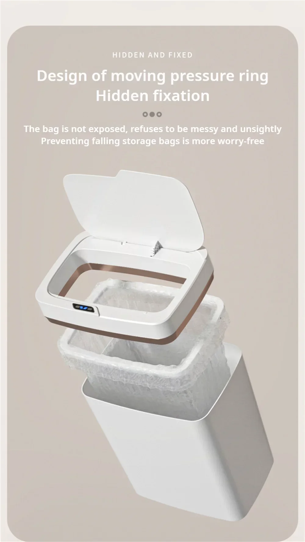 Touchless Smart Sensor Trash Can 15L Waterproof Automatic - Image 12