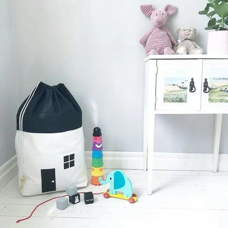 Toy Storage Bag Kids Drawstring Organizer Storage Container Back To School 2025 Portable Clean Up Solution - Image 5