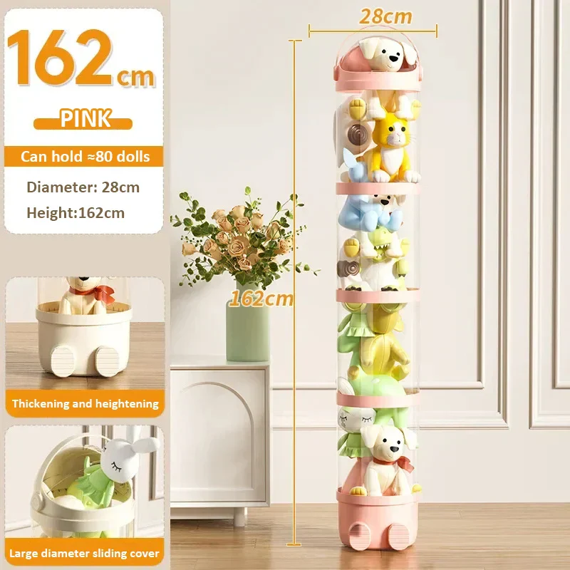 Toy Storage Tube Transparent Doll Organizer Kids Room Vertical Space Saving Visibility Gift Back To School 2025 - Image 8