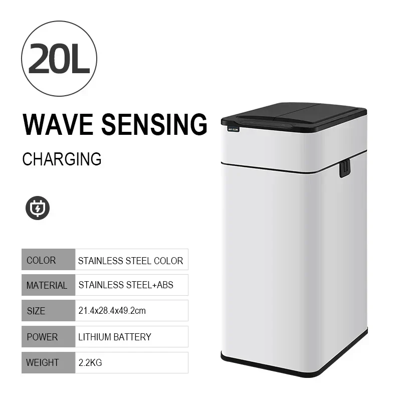 Trash Can 20L Stainless Steel Sensor Kitchen Bin Hands Free - Image 19