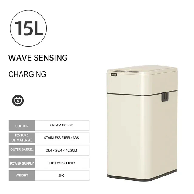 Trash Can 20L Stainless Steel Sensor Kitchen Bin Hands Free - Image 21