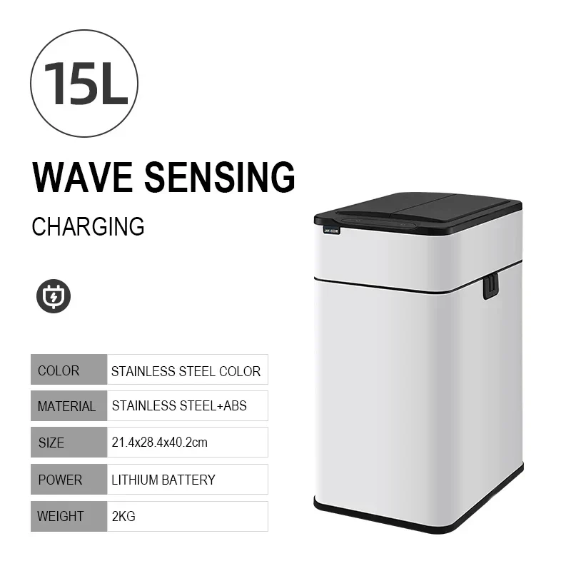 Trash Can 20L Stainless Steel Sensor Kitchen Bin Hands Free - Image 22