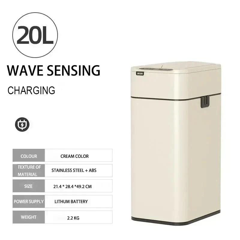 Trash Can 20L Stainless Steel Sensor Kitchen Bin Hands Free - Image 23