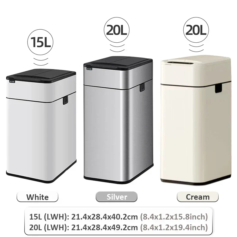 Trash Can 20L Stainless Steel Sensor Kitchen Bin Hands Free - Image 6
