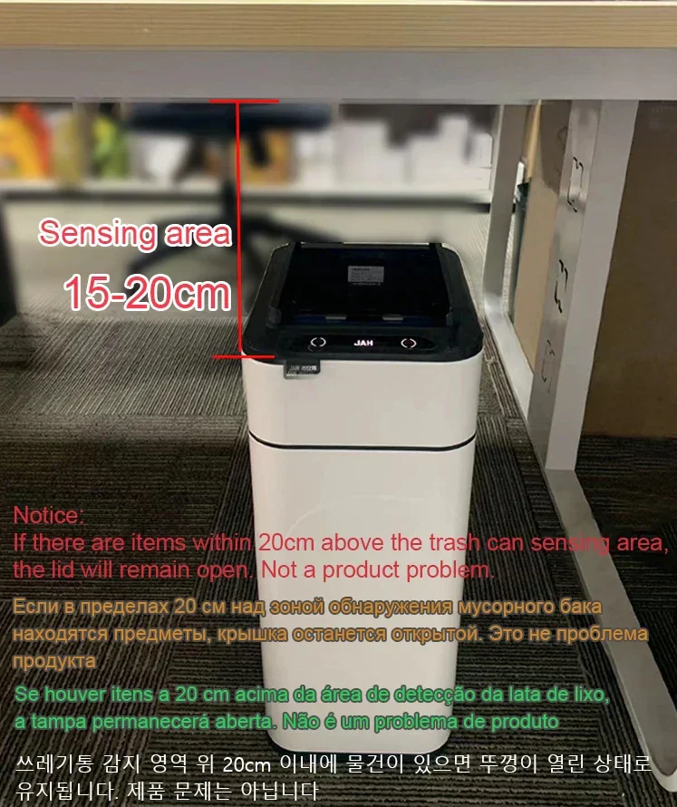 Trash Can 20L Stainless Steel Sensor Kitchen Bin Hands Free - Image 7