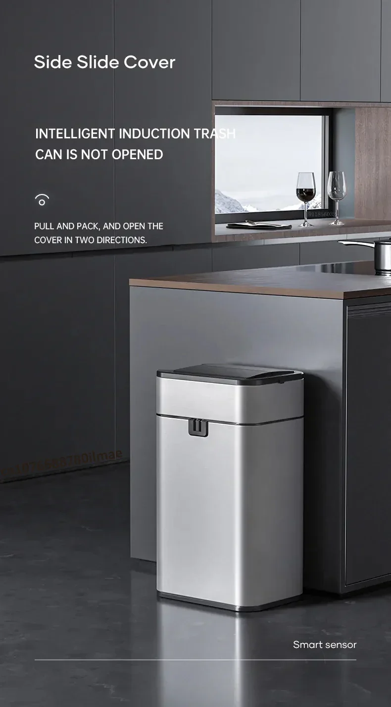 Trash Can 20L Stainless Steel Sensor Kitchen Bin Hands Free - Image 8
