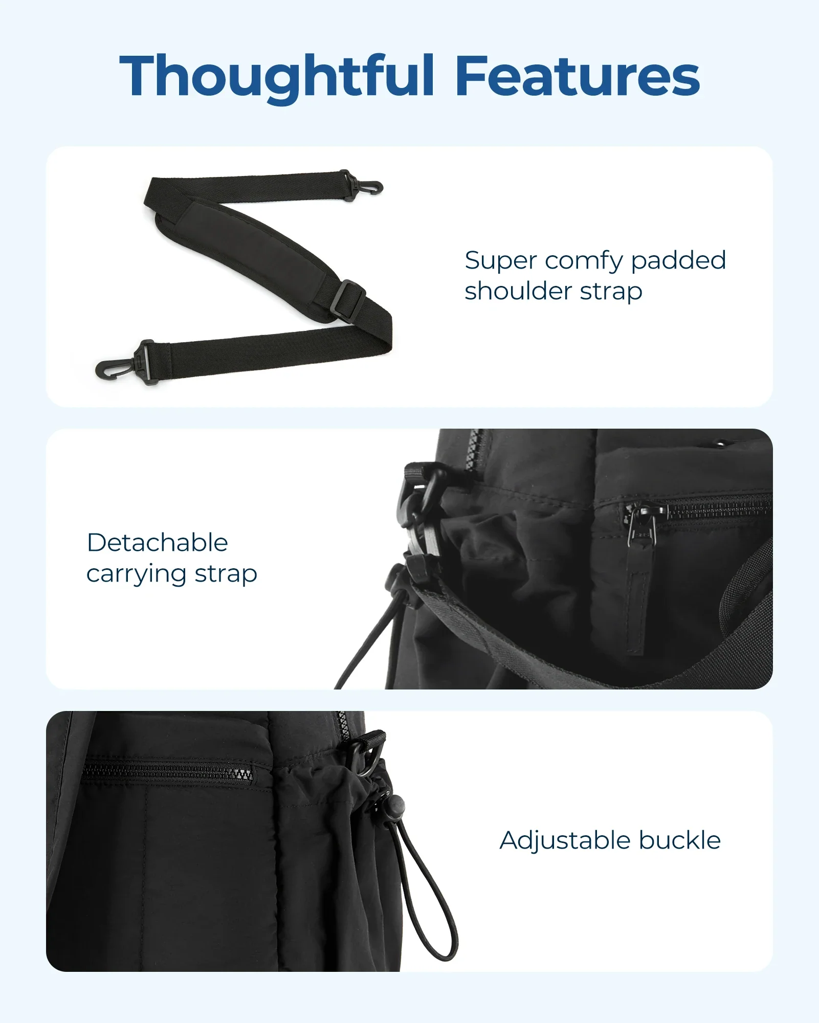 Travel Duffel Bag with Shoulder Strap, Large Capacity Gym & Diaper Bag - Image 6