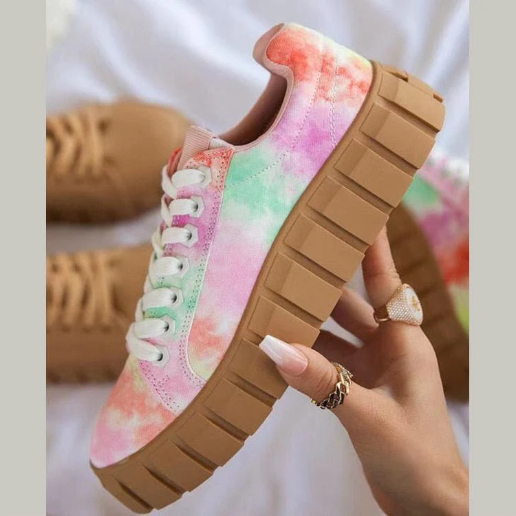 Trendy Women's Sneakers with Thick Sole for Comfort in Black, Green, Blue, and Khaki - Casual Sporty Footwear - Image 11