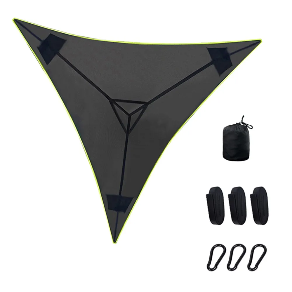 Triangle Camping Hammock, Portable Multi-Person Aerial Bed with Durable Canvas and Anti-Roll Strap System for Outdoor Use - Image 11