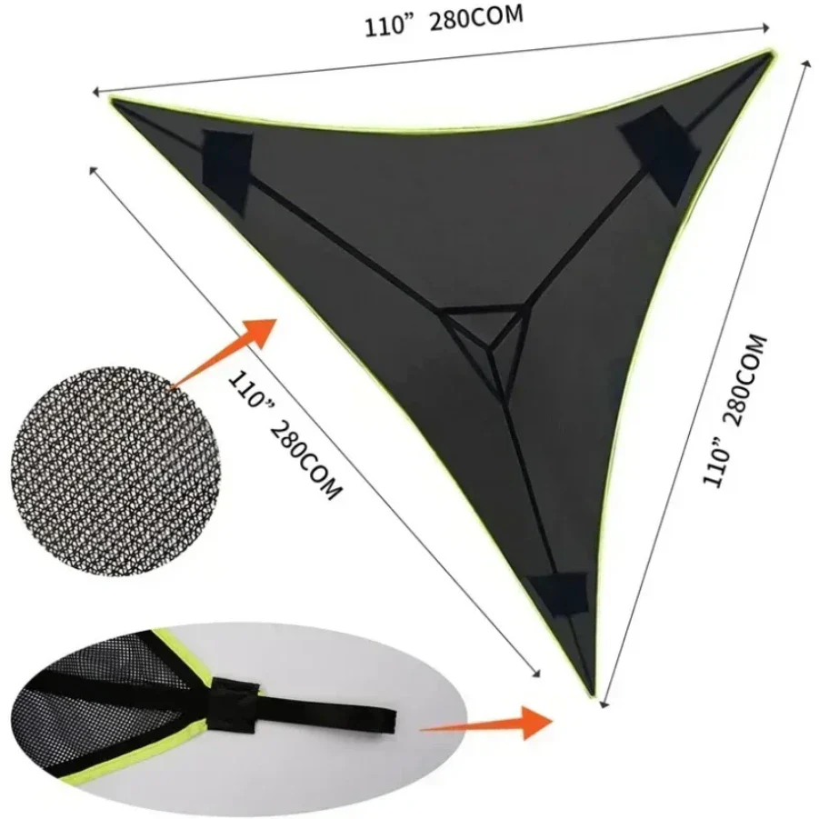 Triangle Camping Hammock, Portable Multi-Person Aerial Bed with Durable Canvas and Anti-Roll Strap System for Outdoor Use - Image 8