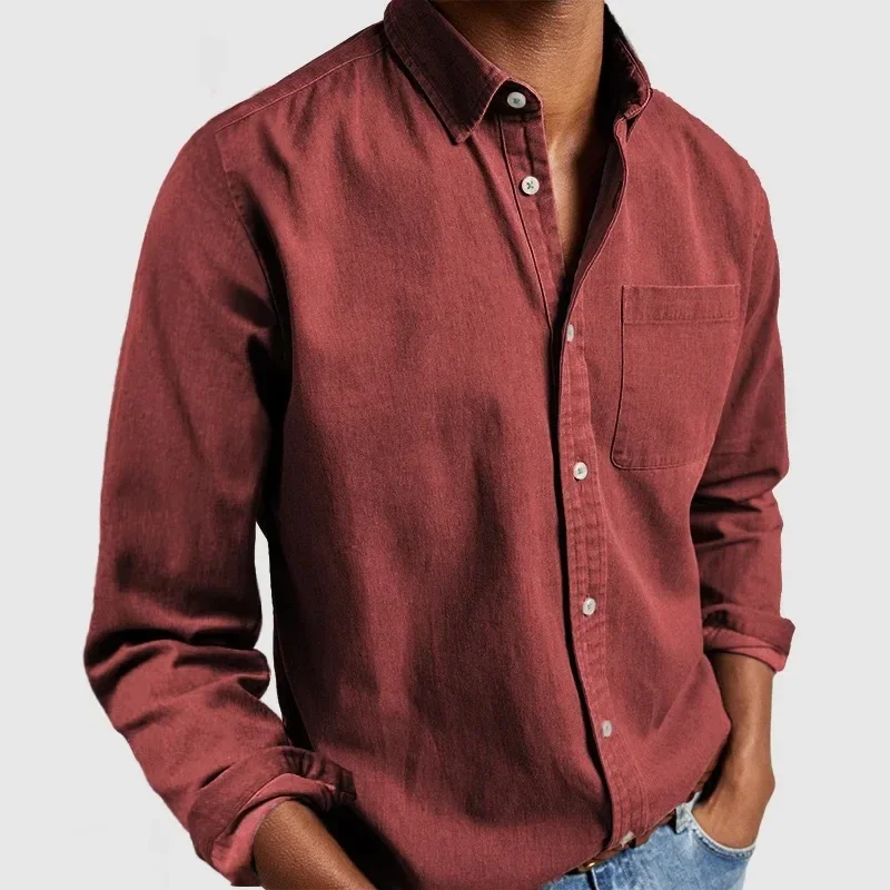Turn Down Collar Casual Blouse Long Sleeve Tees Solid Button Cardigan Autumn - Image 7