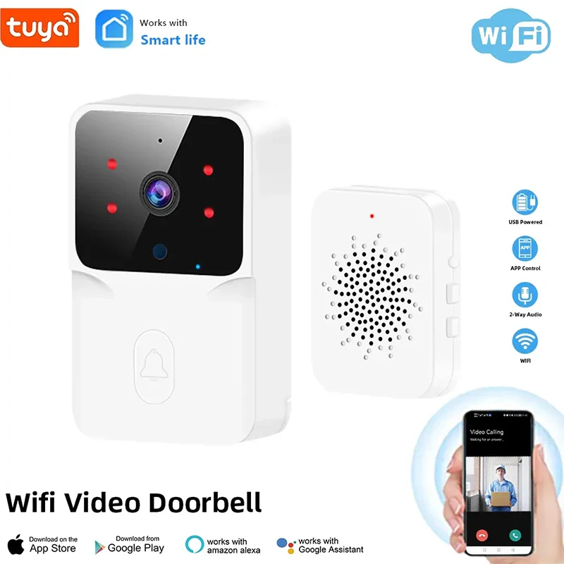 Tuya Wireless Video Doorbell Camera with Night Vision, Smart Home Security HD Outdoor Doorbell Intercom System - Image 2