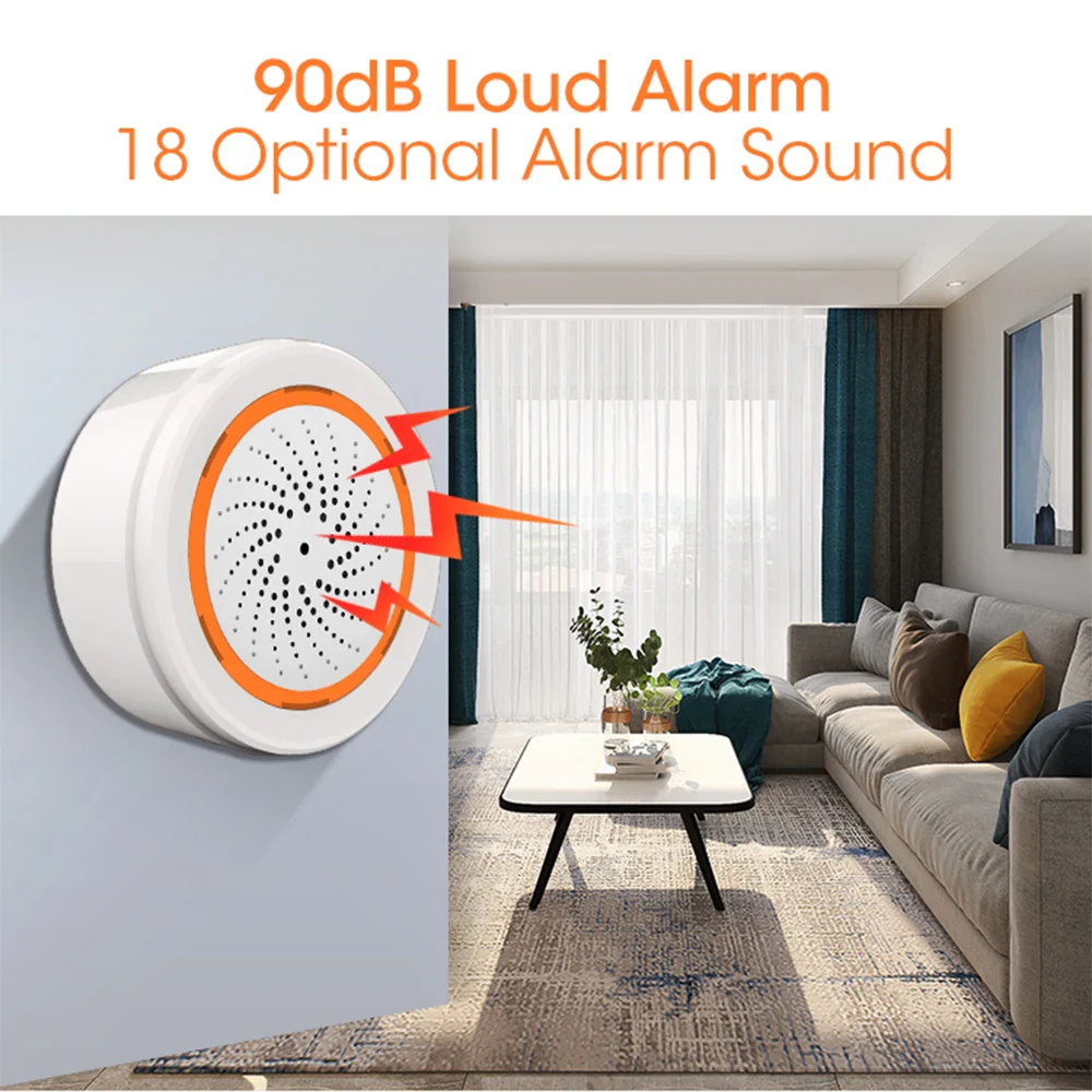 Tuya Zigbee Smart Siren Alarm with Strobe Alerts USB Power Supply for Home Security - Image 3