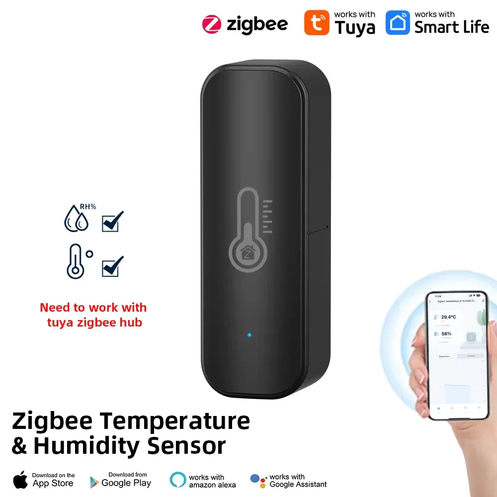 Tuya ZigBee Smart Temperature and Humidity Sensor Battery Powered for Smart Home Security with Alexa and Google Home - Image 2