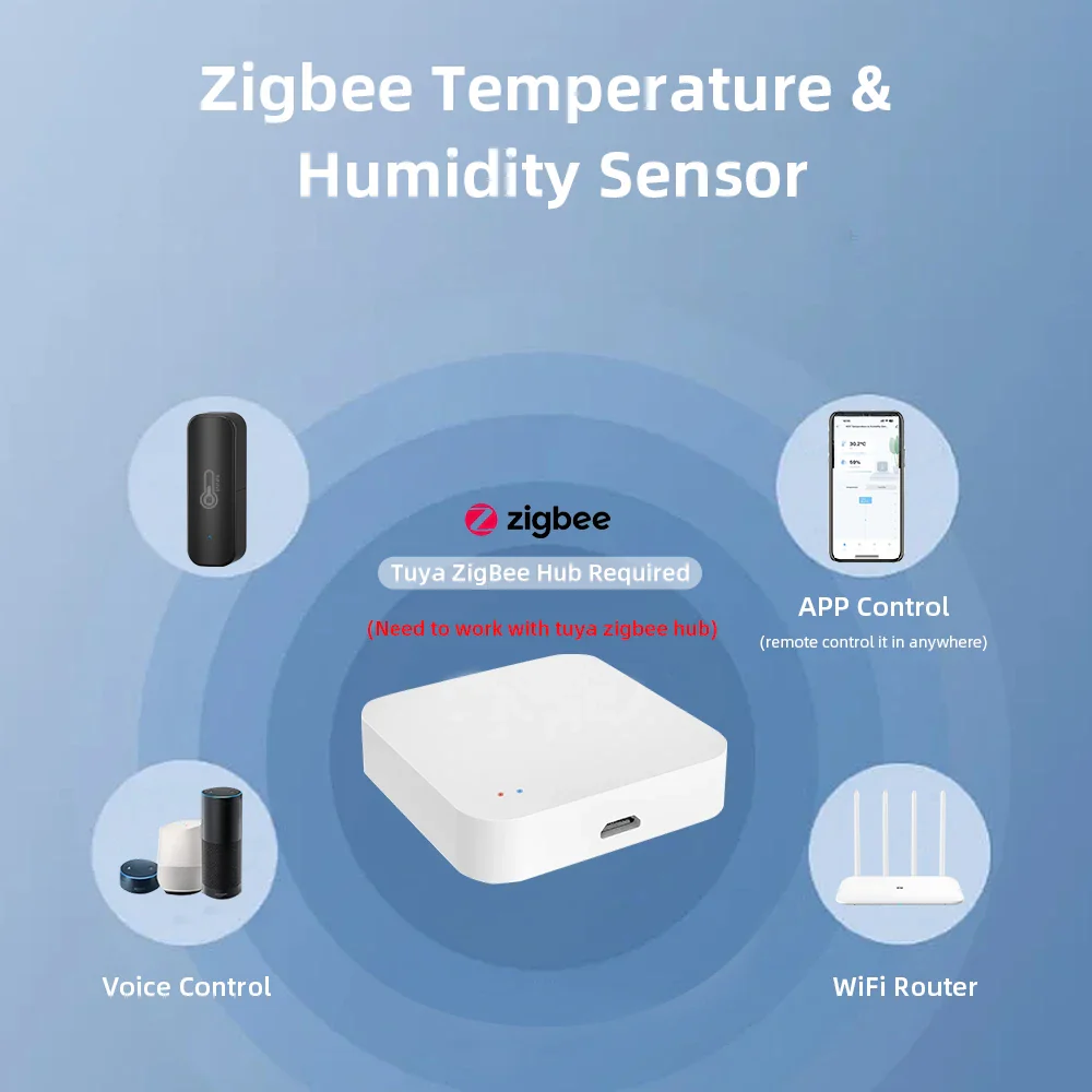 Tuya ZigBee Smart Temperature and Humidity Sensor Battery Powered for Smart Home Security with Alexa and Google Home - Image 3