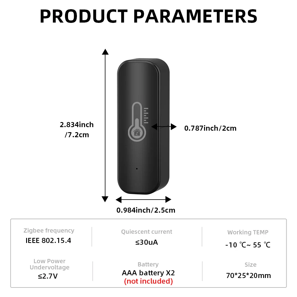 Tuya ZigBee Smart Temperature and Humidity Sensor Battery Powered for Smart Home Security with Alexa and Google Home - Image 5