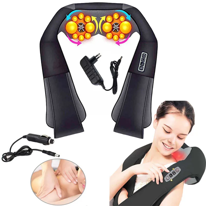 U-Shaped Infrared Heated Neck Massager with Shiatsu Kneading and Adjustable Intensity for Muscle Relief - Image 2