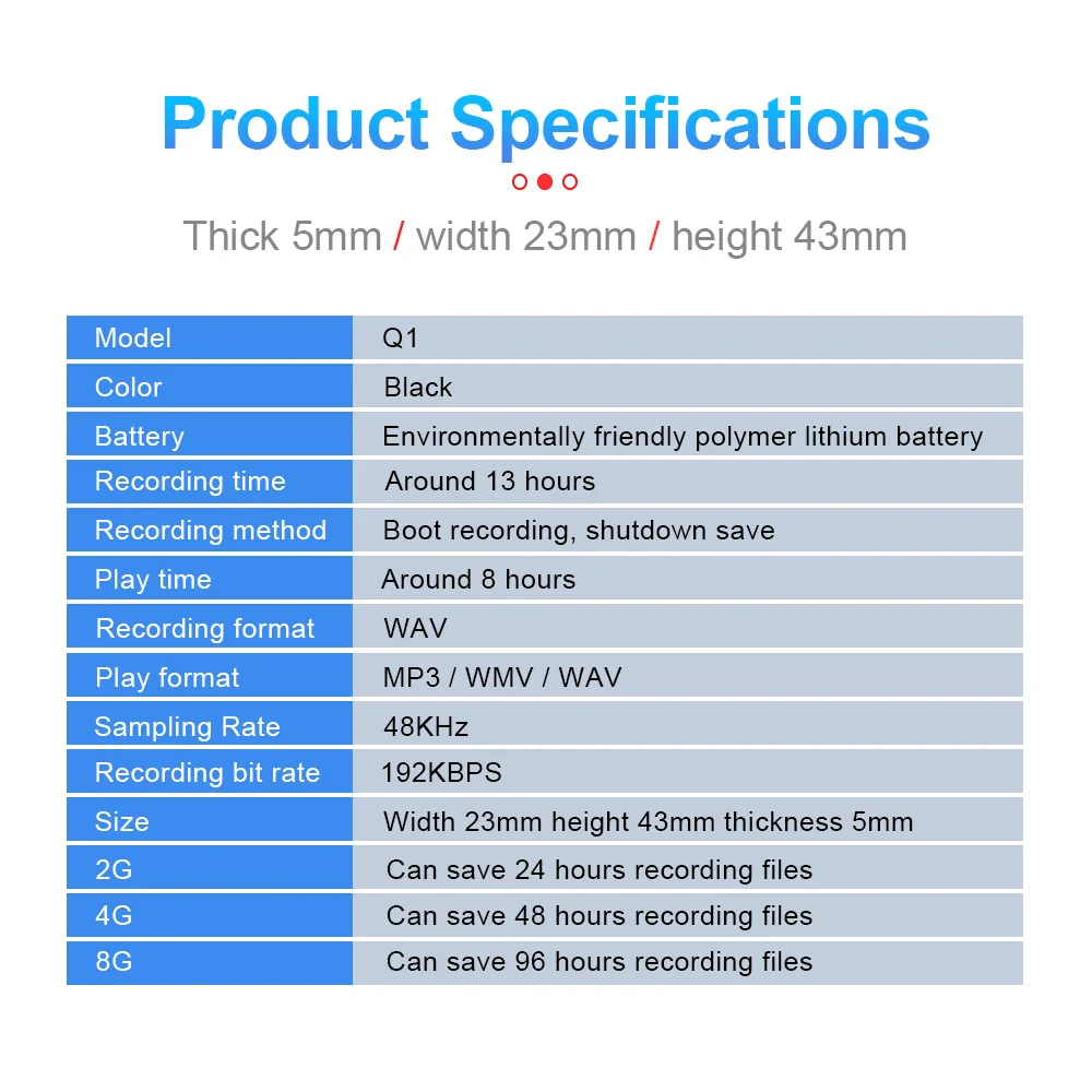 Voice Recorder Ultra Thin Mini Digital Dictaphone Compact - Image 17