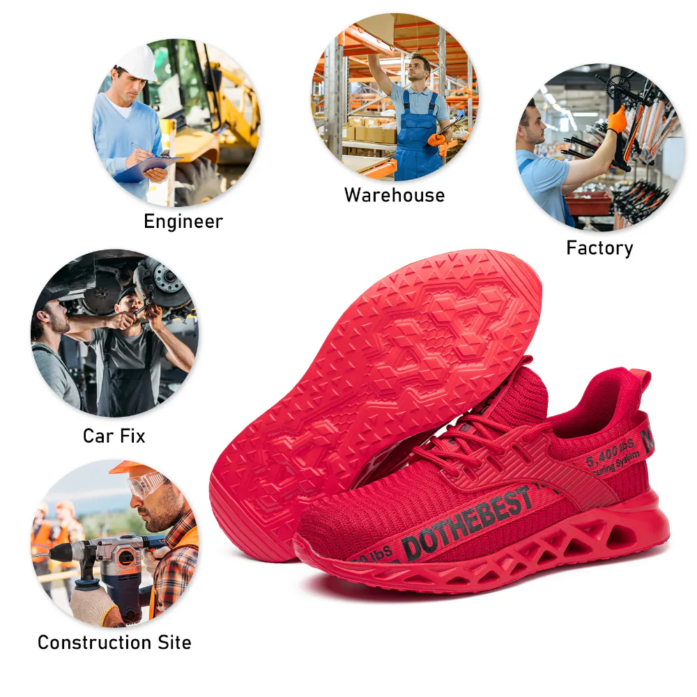 Ultralight Breathable Non-Slip Safety Shoes with Steel Toe and Kevlar Sole for Enhanced Comfort and Protection - Image 4