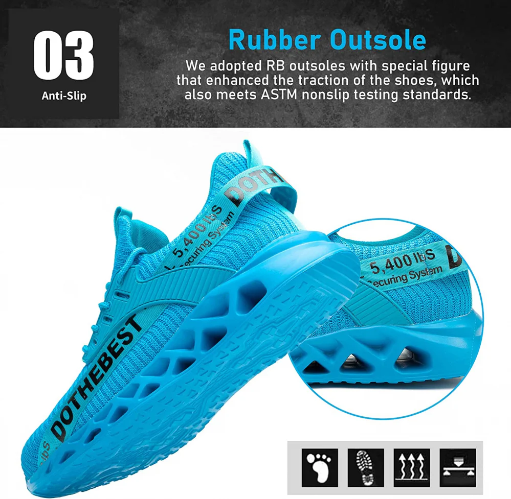 Ultralight Breathable Non-Slip Safety Shoes with Steel Toe and Kevlar Sole for Enhanced Comfort and Protection - Image 5