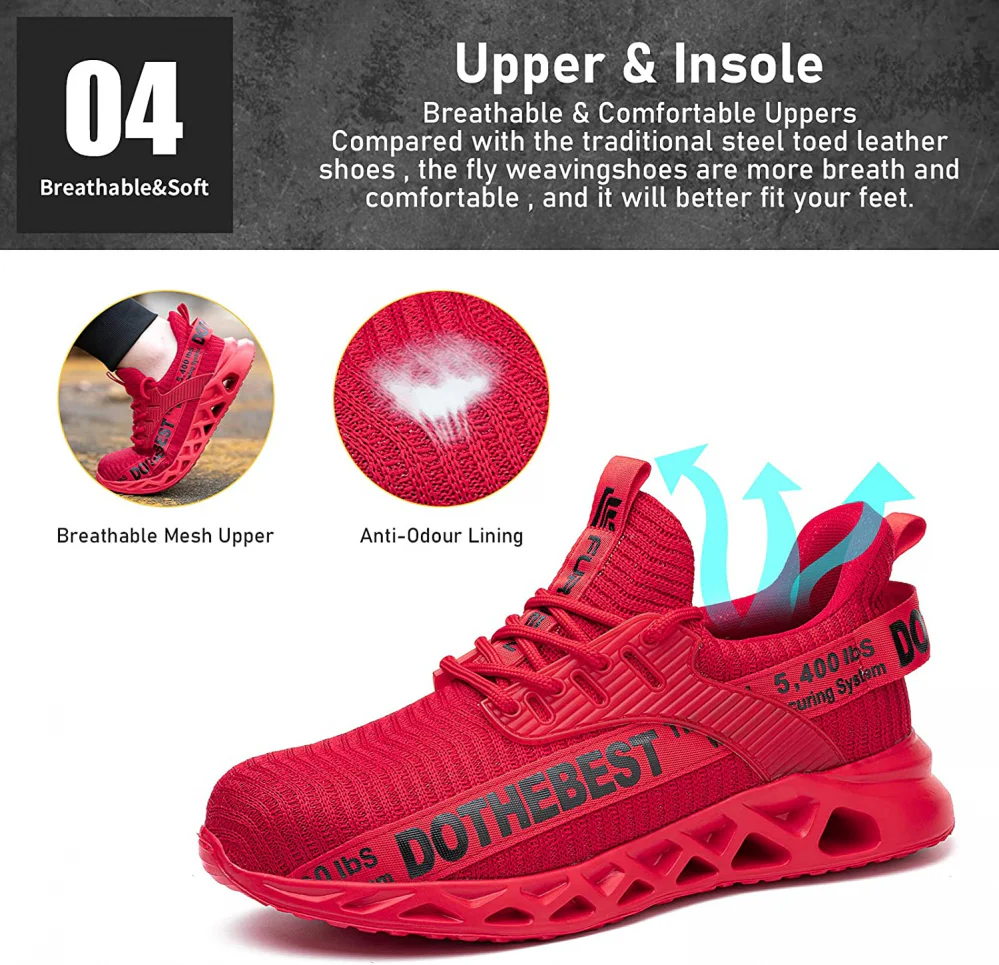 Ultralight Breathable Non-Slip Safety Shoes with Steel Toe and Kevlar Sole for Enhanced Comfort and Protection - Image 6