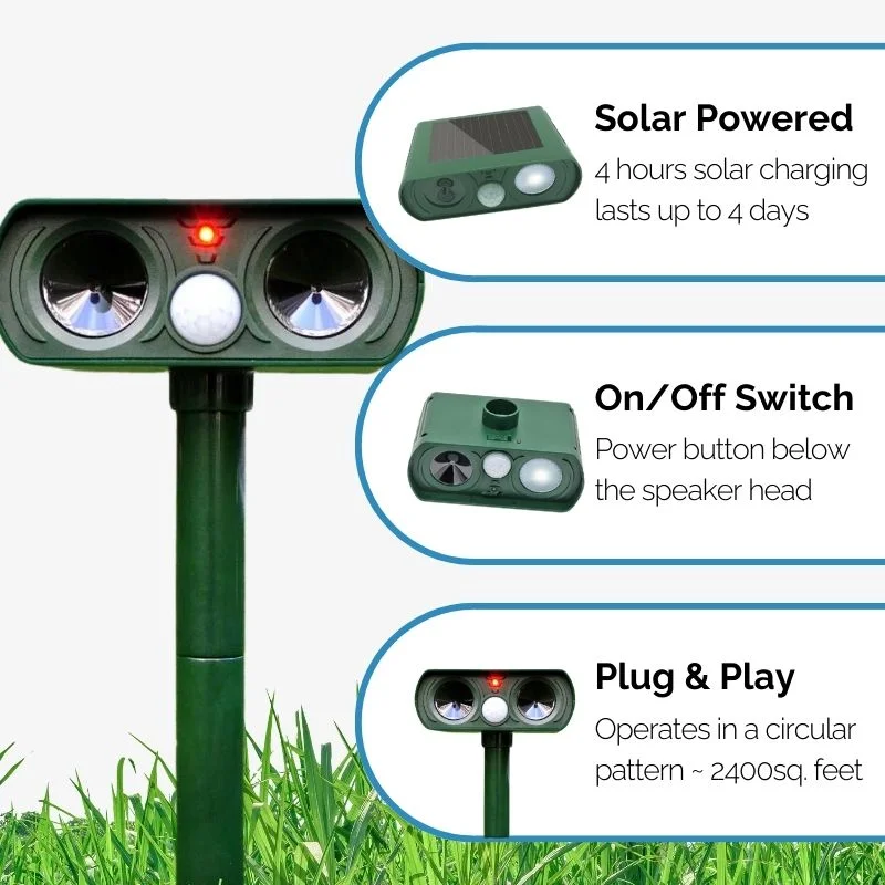 Ultrasonic Solar Bird Repeller Long Range Waterproof Outdoor - Image 6