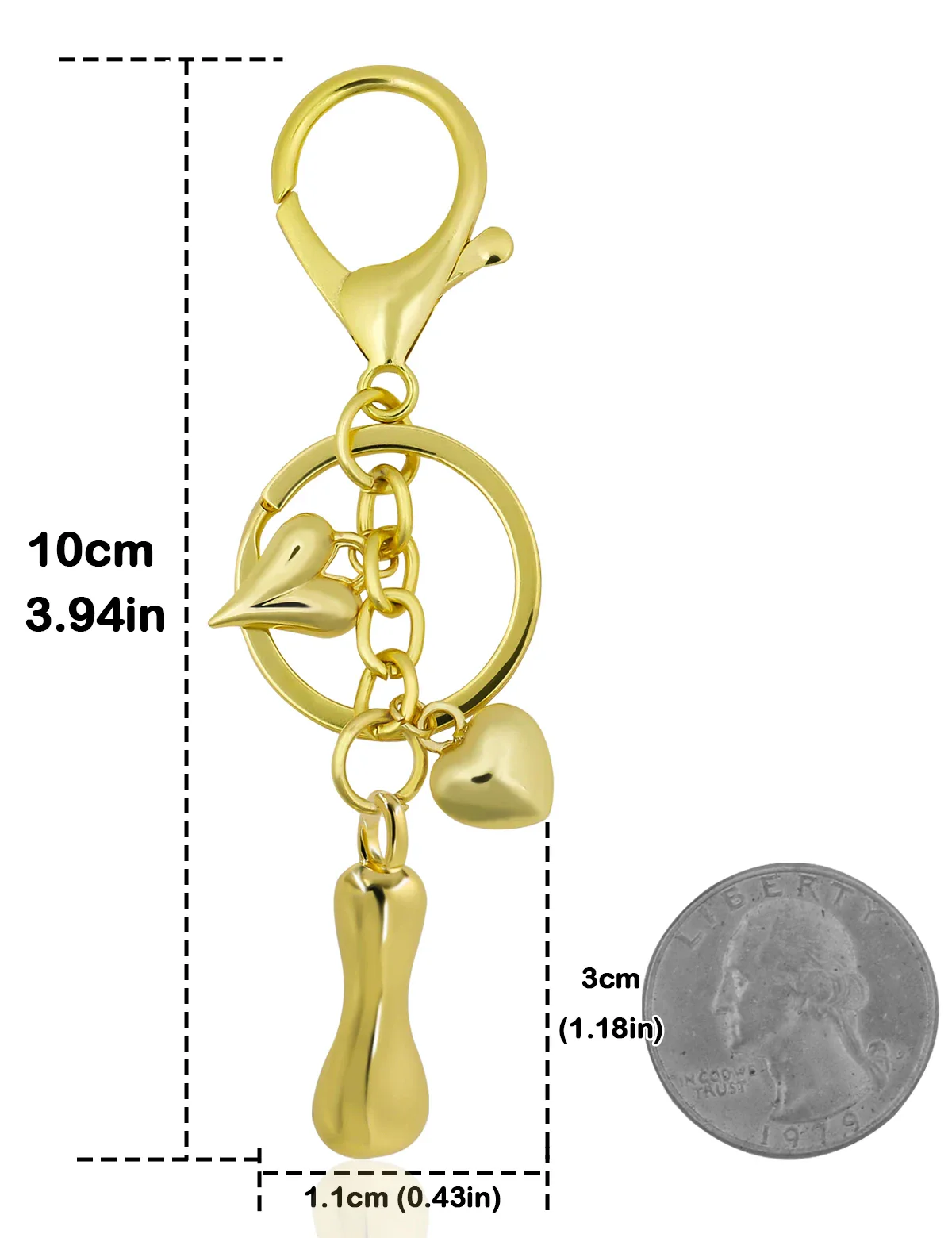 Personalized Keychain Gold Bubble Letter Bag Charm Gift - Image 11