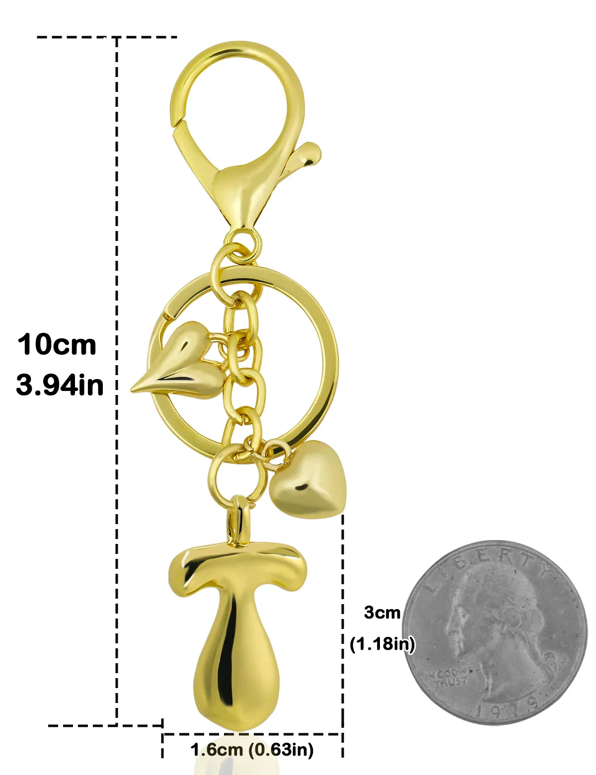 Personalized Keychain Gold Bubble Letter Bag Charm Gift - Image 16