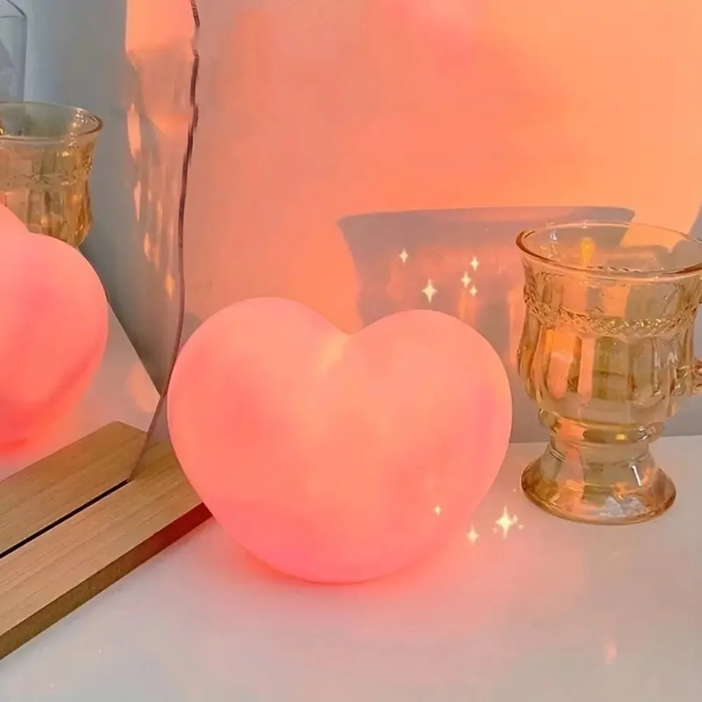 Unique 3D Heart-Shaped Night Light - Romantic Valentine's Day Gift & DIY Table Decor, White & Pink - Image 5