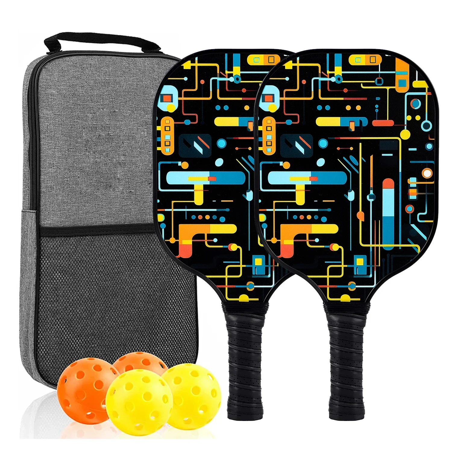 USAPA Approved Pickleball Paddle Set of 2 with 4 Balls and Carrying Bag - Lightweight Fiberglass Rackets for Indoor and Outdoor Play - Image 12