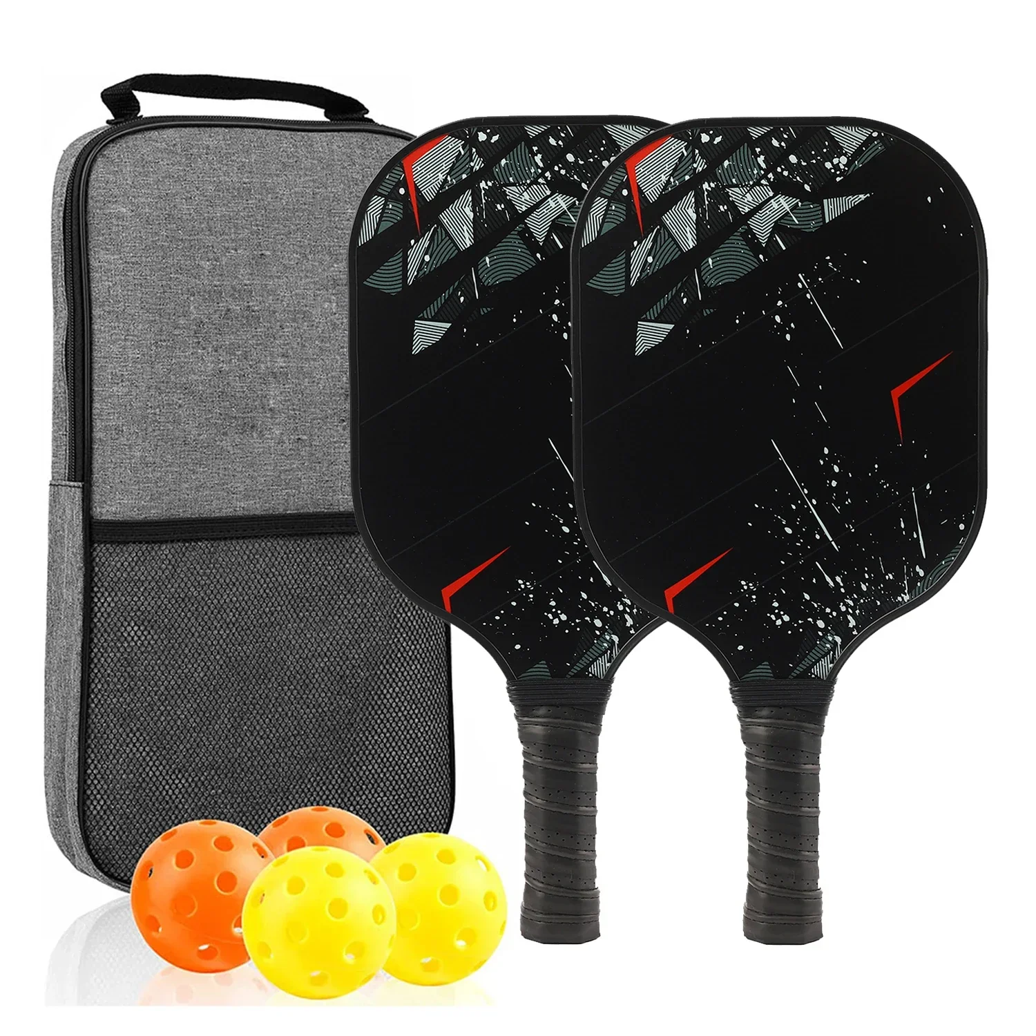 USAPA Approved Pickleball Paddle Set of 2 with 4 Balls and Carrying Bag - Lightweight Fiberglass Rackets for Indoor and Outdoor Play - Image 15